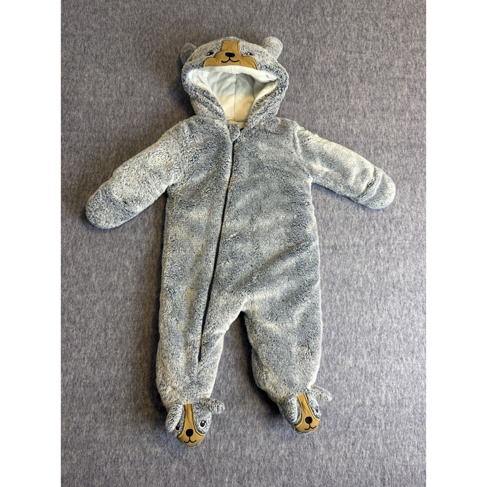 3-6M Unisex‎ Koala Baby 1-Piece Plush Hooded Pram Suit Fleece Jumper Blue